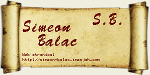 Simeon Balać vizit kartica